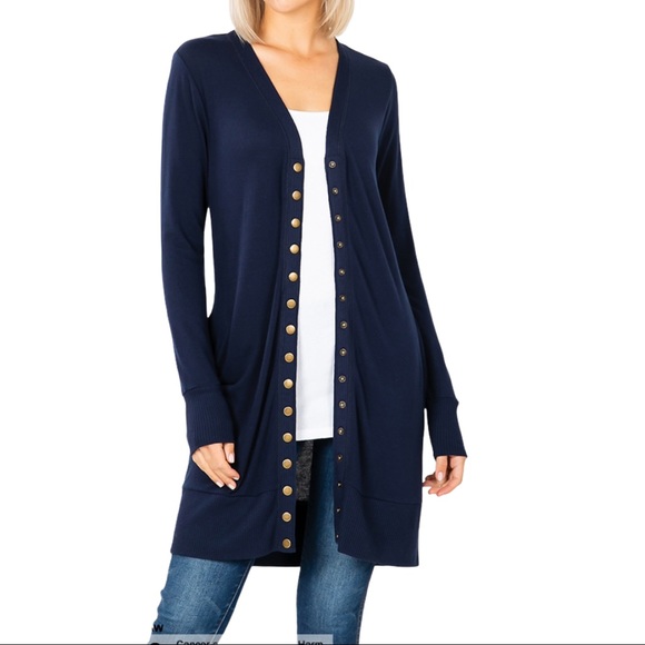 navy blue cardigan plus size